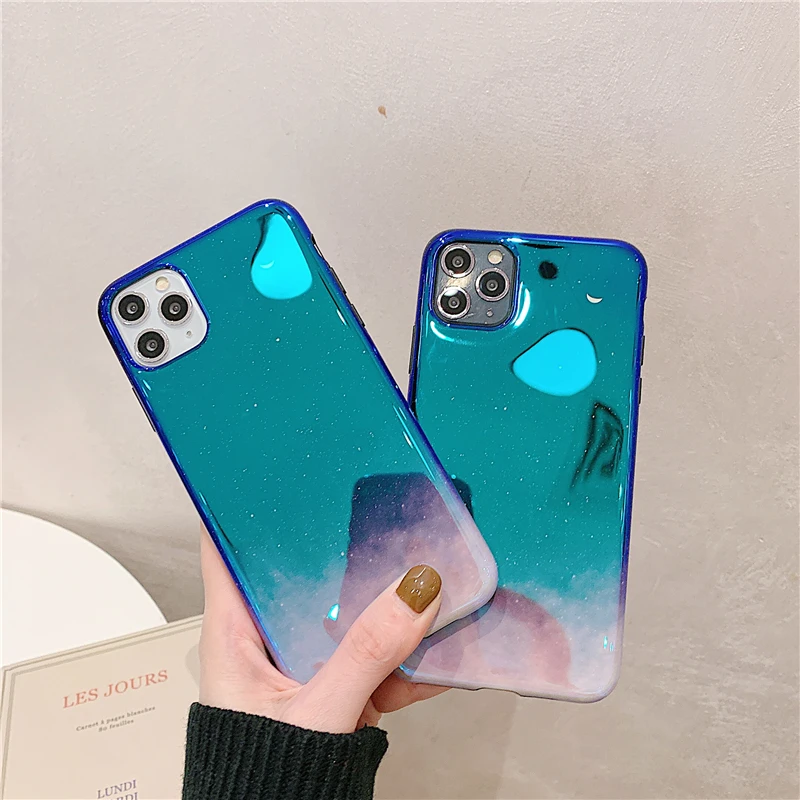 Блестящий лазерный чехол для телефона Iphone 11 Pro Max X Xr Xs 6s 7 8 Plus блестящий зеркальный