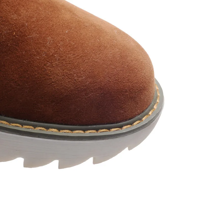 Faux Fur Snow Boots Women Fashion Ankle Plus Size Black Winter Warm Plush Female Ladies Flats Shoes | Обувь