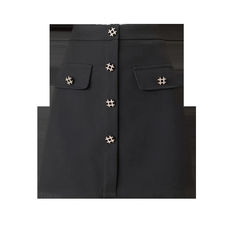 

Women Dress Short Dress Black Skirts High Waist Back Zipper Fly Skirts With Safe Shorts School Style A-Line Skirt Women Clothing