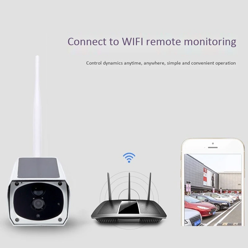 

Solar Surveillance Camera Outdoor Remote Monitor Waterproof Smart WIFI Wireless Voice Surveillance Camera 1080P2MP