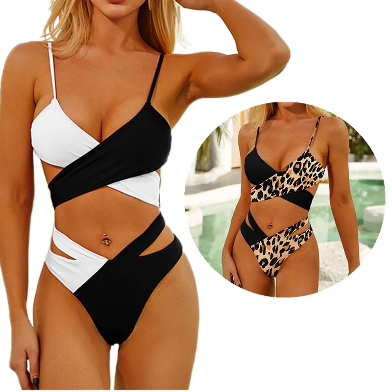 Купальник женский с высокой талией комплект из двух предметов пуш-ап пикантный