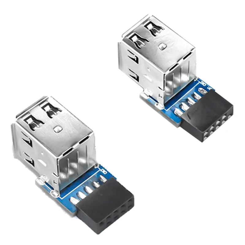 

PC Motherboard 9 Pin/10 Pin to Dual USB 2.0 Female Vertical Type Adapter Built-in Dongle U-ton USB Bluetooth-compatible