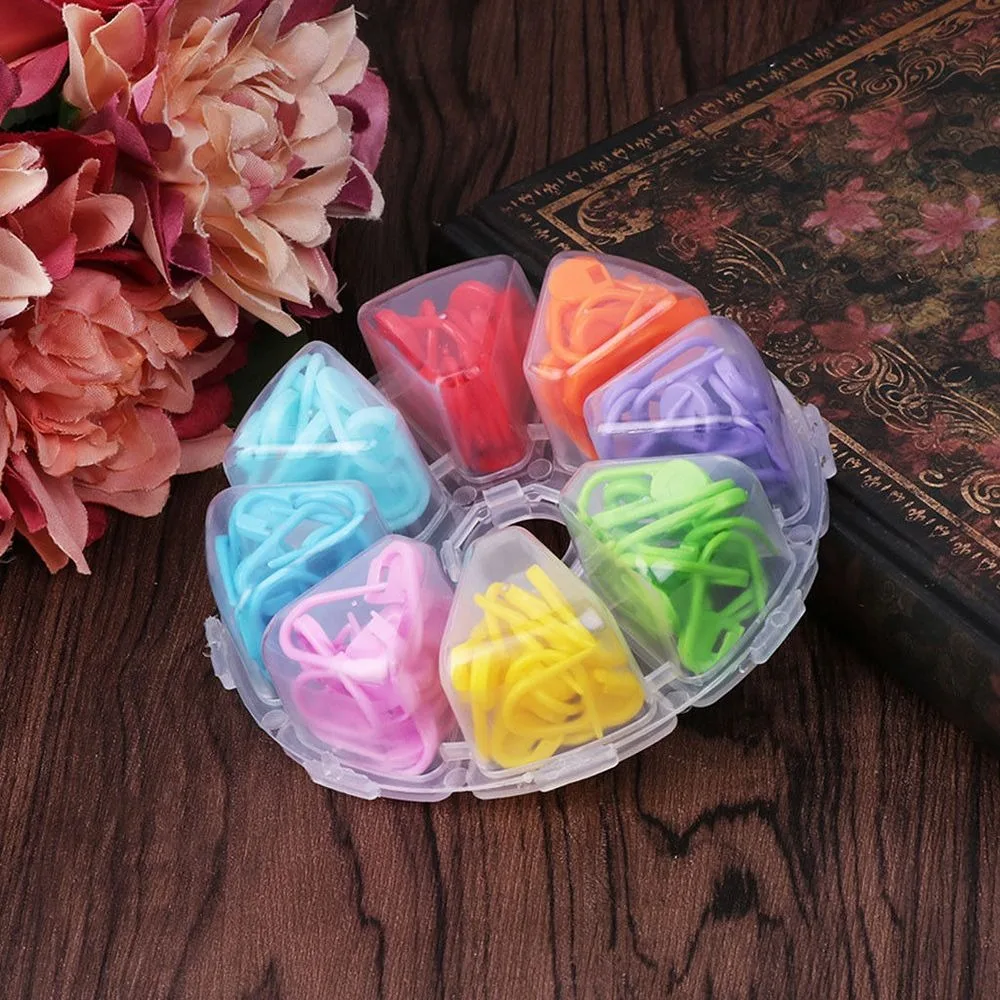 Новинка 2019 104 шт. инструмент для вязания крючком фиксации игл маркеров с коробкой