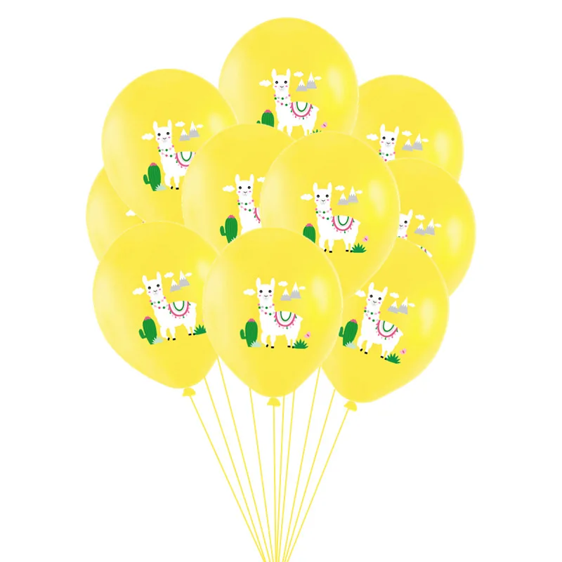 

12inch Colorful Cartoon Alpaca Latex Aluminum Film Balloon Animal Children Birthday Wedding Party Decoration Baby Shower Ballons