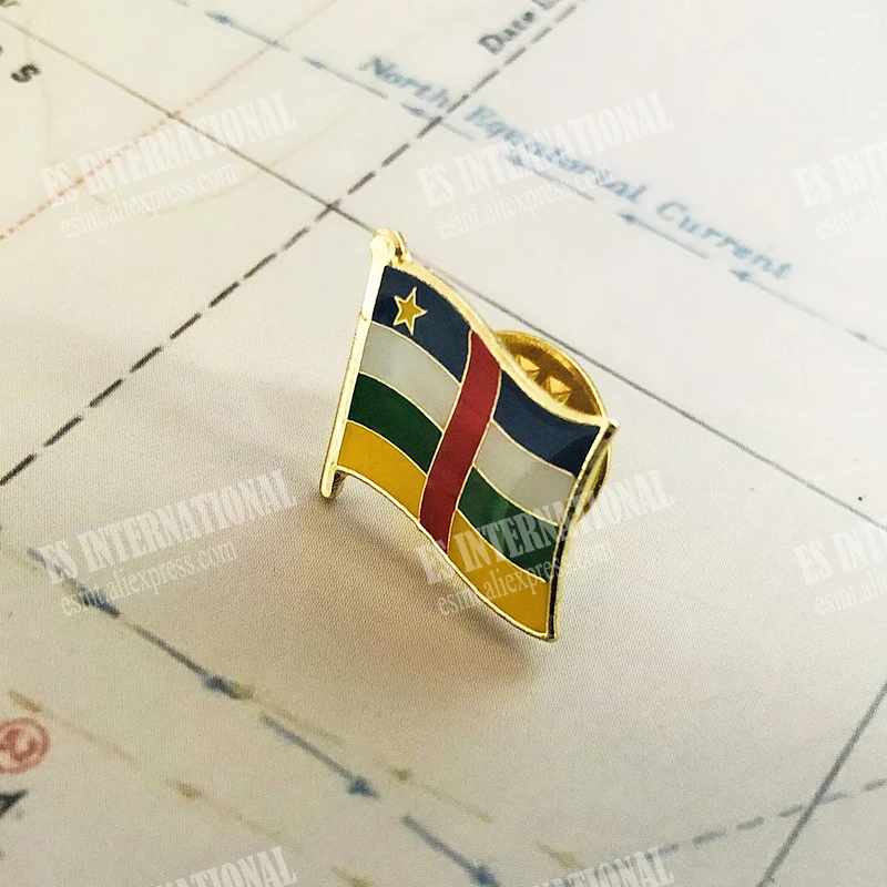 Булавки для лацканов с Центральноафриканским государственным флагом кристаллы