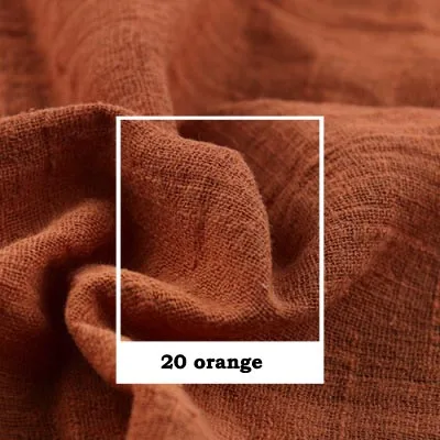 20 orange Художественный Ретро Slub креп хлопок/лен белый желтый оранжевый кофе темно серый красный мягкая ткань для ручной работы летнее платье Блузка - Цвет: 20 orange