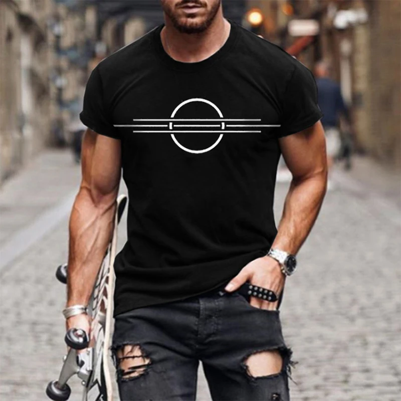 

Men's short sleeve T-shirt, fashion 3D printed top, personality trend, 2021 element T-shirt, simple and versatile