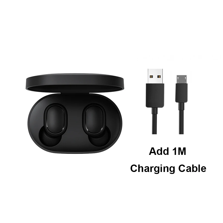 Add Charging Cable Xiaomi Redmi Airdots TWS Bluetooth наушники стерео бас BT 5,0 Eeadphones с микрофоном свободные Наушники управление AI - Цвет: Add Charging Cable