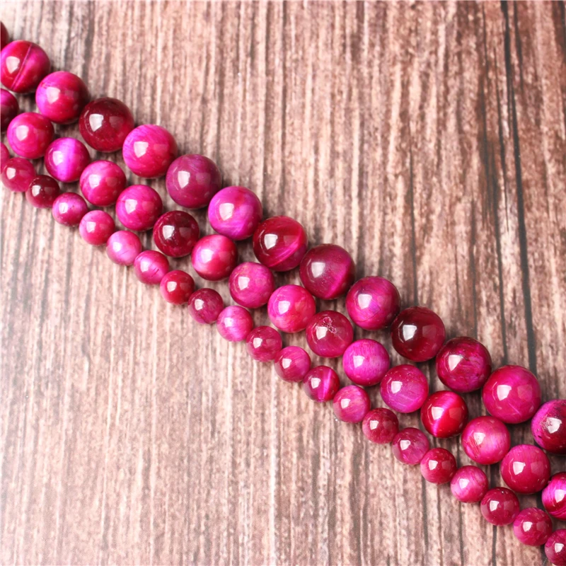 

Hot Sale Natural Stone Rose Red Hu Beads 15.5" Pick Size: 4 6 8 10 mm fit Diy Charms Beads Jewelry Making Accessories