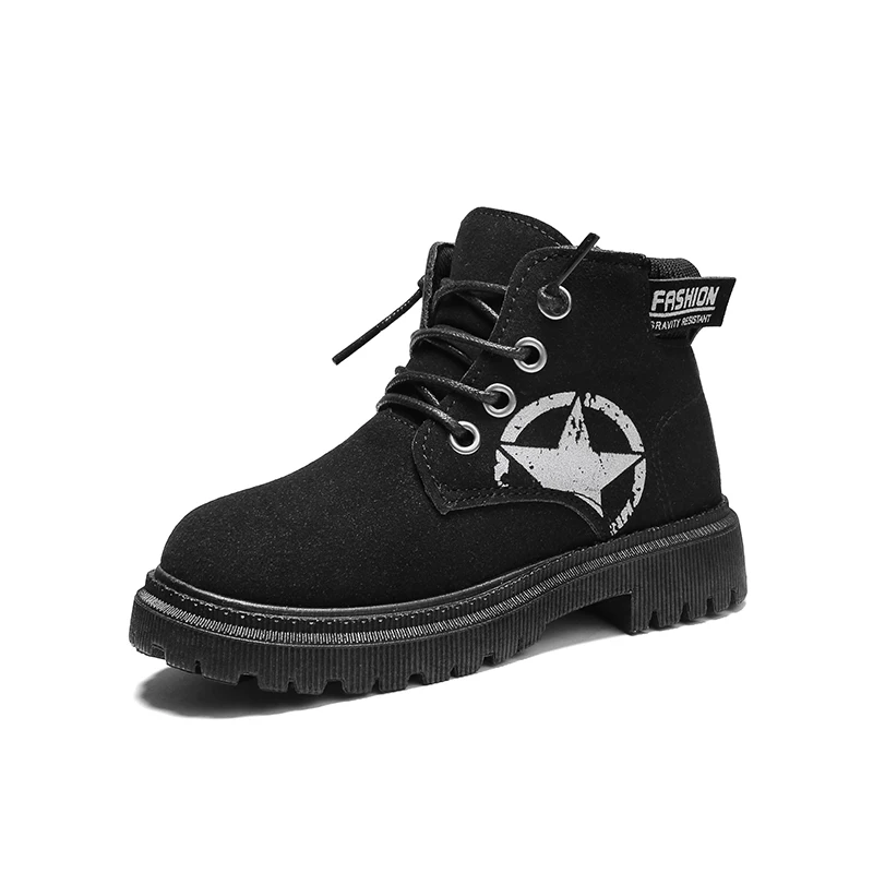 Модные Детские Ботинки Martin на осень и зиму повседневная обувь для мальчиков с