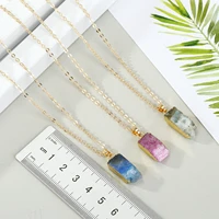 fashion alloy druzy resin stone necklace geometry drop necklace for women jewelry statement gifts for women accessories