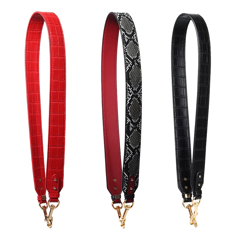 

Широкий ремешок на плечо, высококачественный ремешок с текстурой под змеиную кожу крокодила, аксессуары для сумок из микрофибры