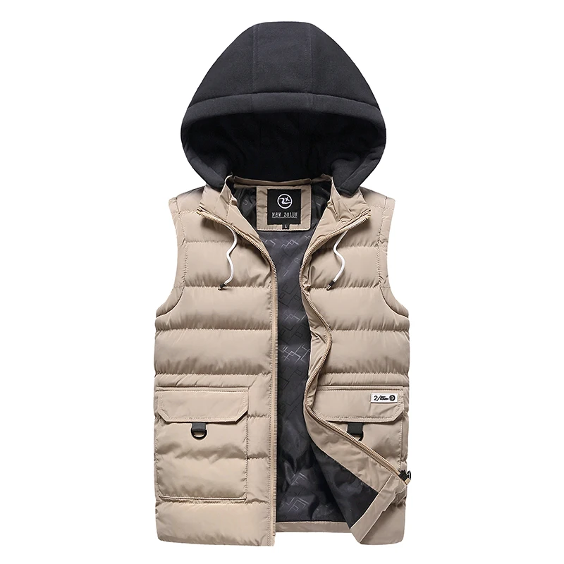 

Men 2020 Autumn New Winter Fashion Casual Warm Cotton-Padded Vests Waistcoat Thick Hooded Sleeveless Vest Jacket WaistCoat Men