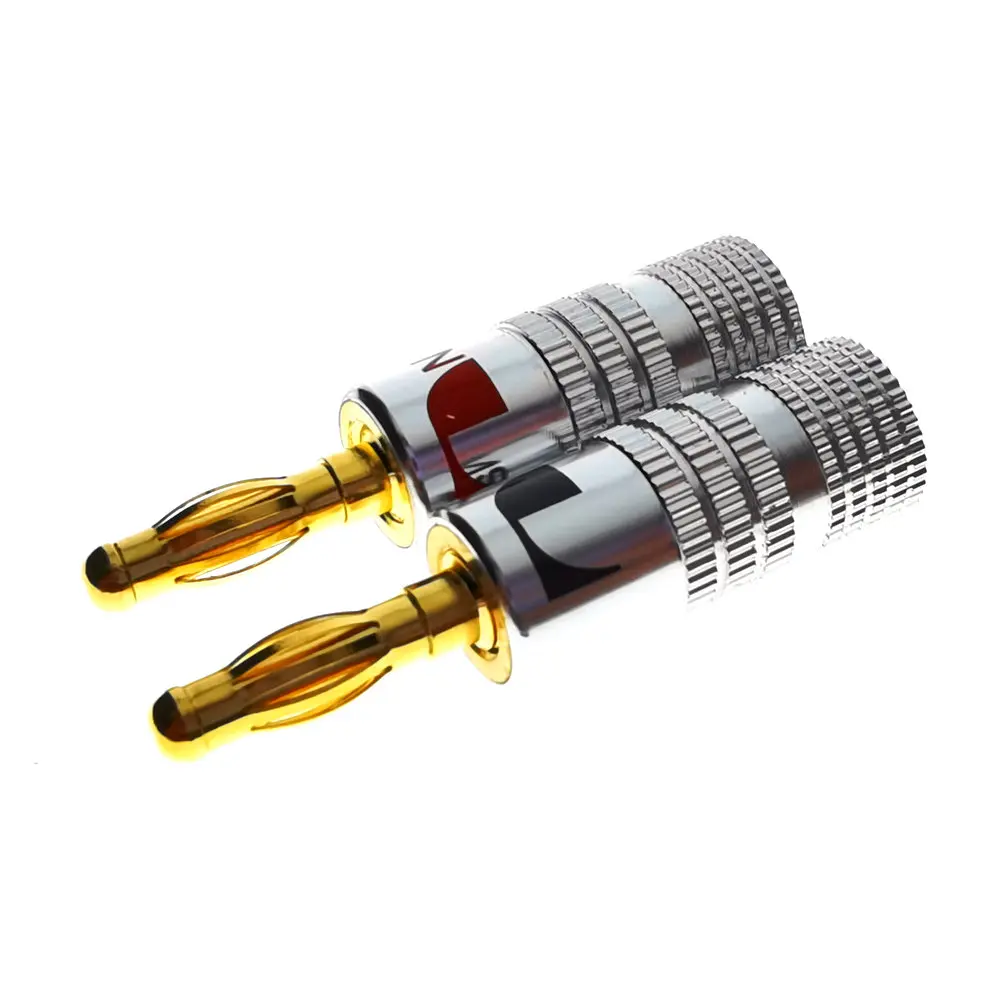 Новинка 4 шт. мм банановый штекер для динамики Аудио Винт Вилка лопатка провод