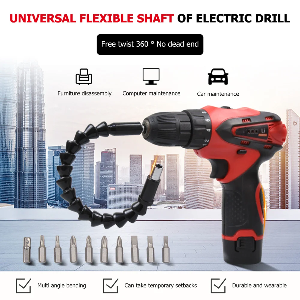 

1 Set Electric Hand Drill Extension Shaft Kit with Bit Extension Rod and Sleeves