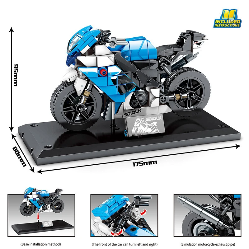 Конструктор Sembo мотоцикл городские транспортные средства гоночный автомобиль