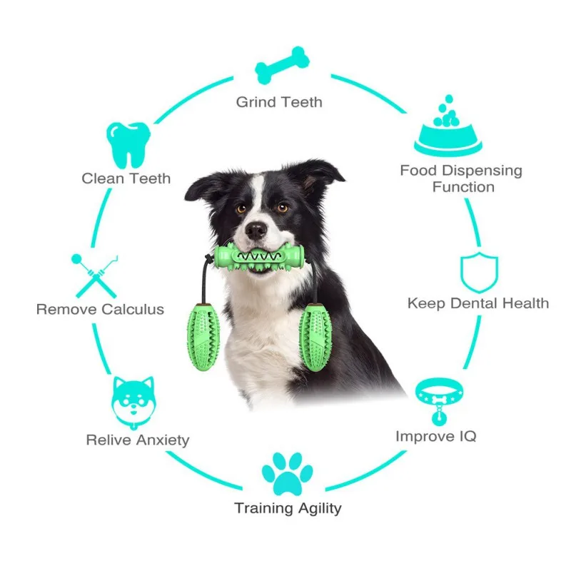 

s Pet Dog Pull Dumbbells With Bite Clean Tooth Grinding Teeth
