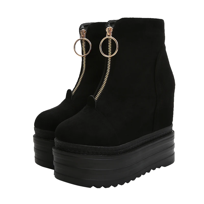 

Super high heels, wedges boots, Martin boots, 13 cm, sexy, high heels, thick soles, all-match suede women's boots