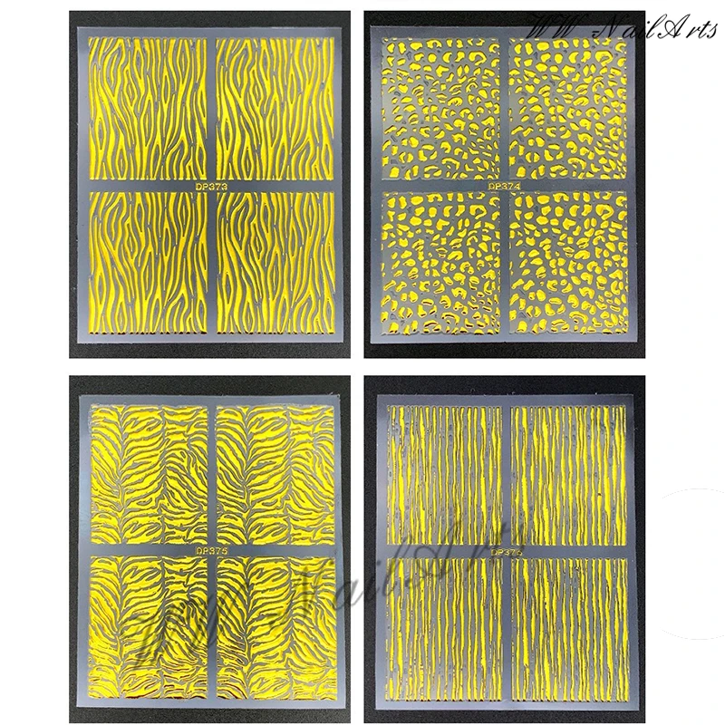 Золотые Мраморные наклейки для ногтей серии DP-1 шт. волнистые пятна полосатая