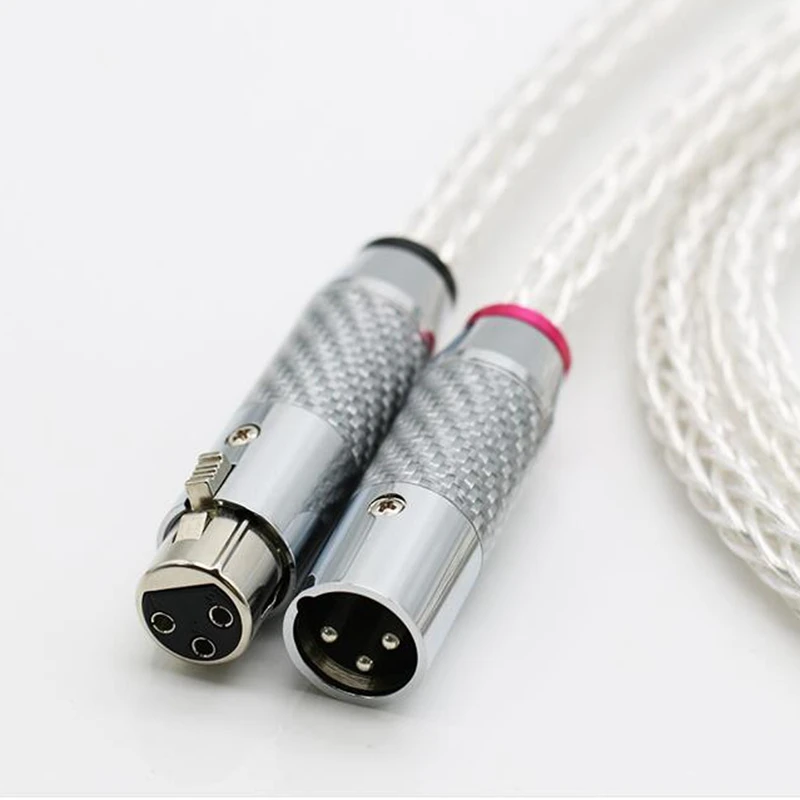 

XLR 3 Pin Microphone Cable, 8AG Silver Plated Male To Female Audio Cable for Studio Recording, Mixers& Speakers