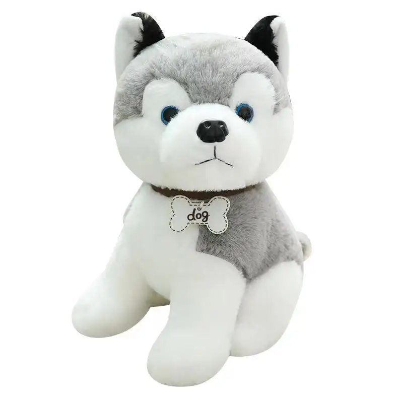 Like Real Dog Plush Toy Cute Simulation Pets Husky Bulldog Schnauzer Fluffy Baby Dolls Birthday Gifts for Children Dropshipping images - 6