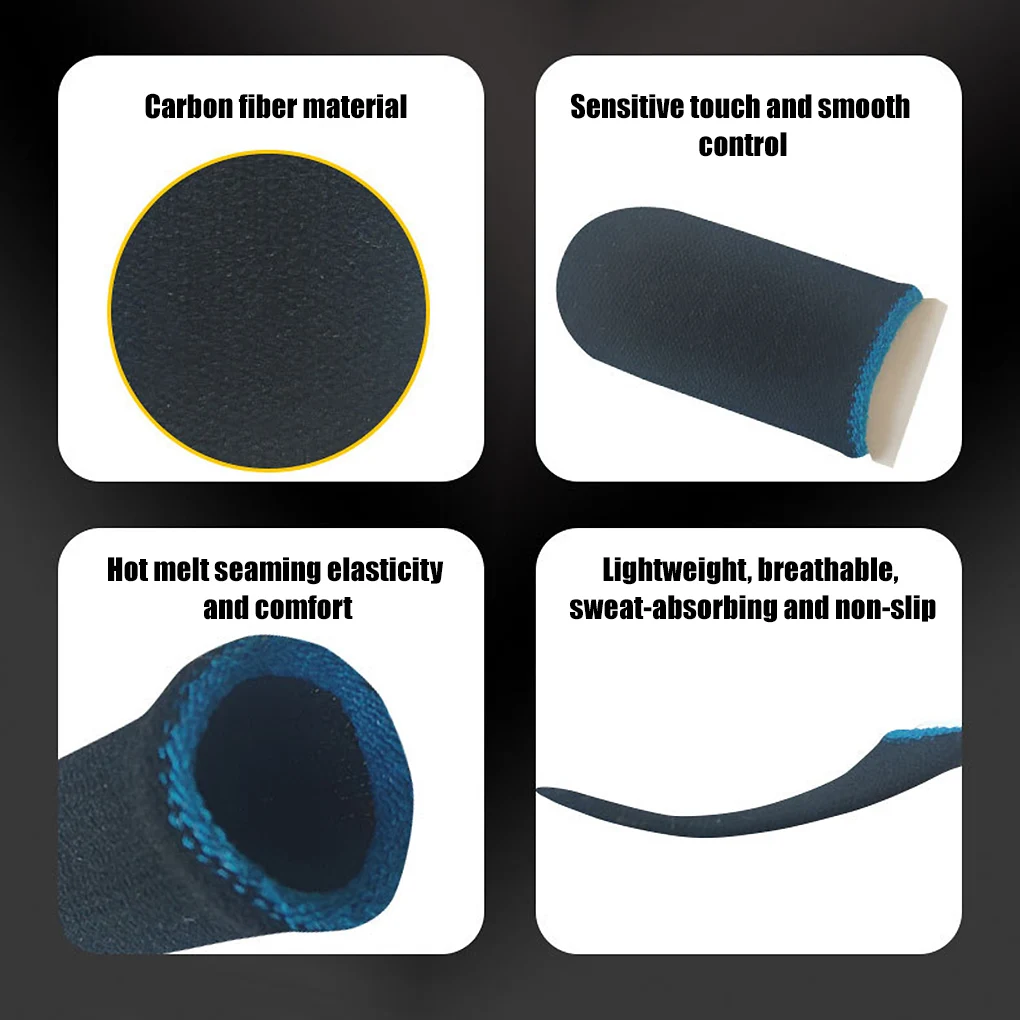 2 шт. углеродное волокно пальчиковые рукава для мобильных игр PUBG контактные Sn