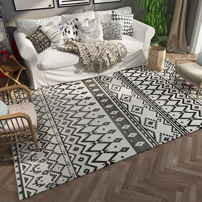 

Carpet for living room modern Scandinavian Moroccan-style bedroom rug imitation cashmere 3d printed long-haired carpet floor mat