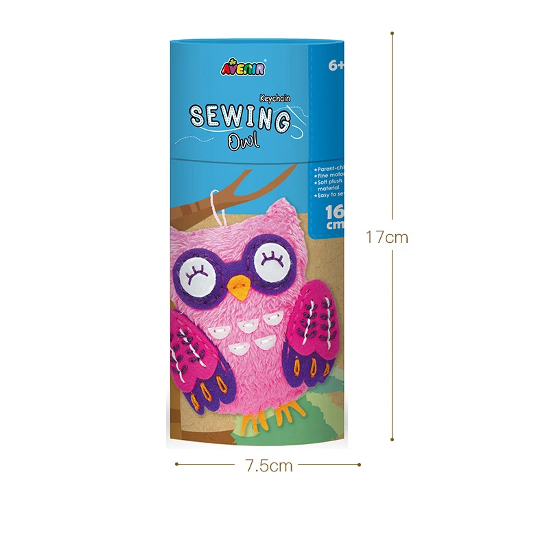 Owl DIY сшить свой собственный искусство милые игрушки ручной работы олень Единорог Сова Ленивец Пингвин Edu-play Подарки Девочка День рождения Дети Обучение шитье куклы - Цвет: Owl