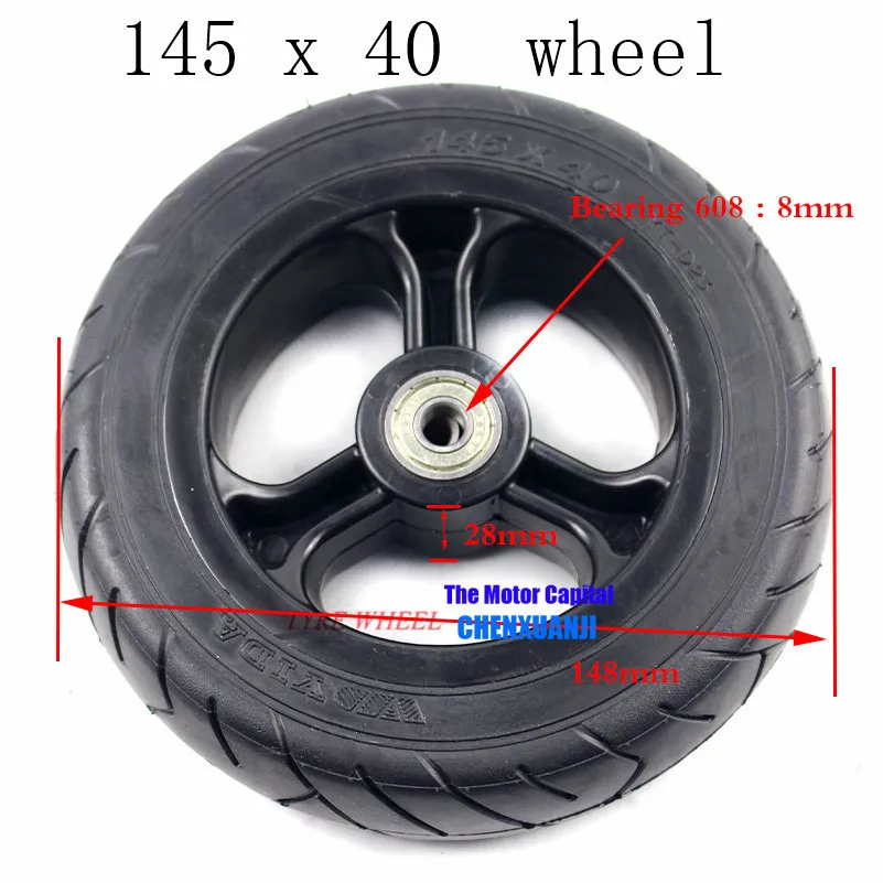 

Free shipping high quality 145X40 solid tire 145*40 tyre with plastic hub for electric scooter Children's trolley tires dolly