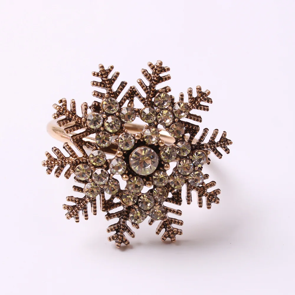 4/шт Рождественская серия посуда для отеля украшение снежинка салфетка застежка