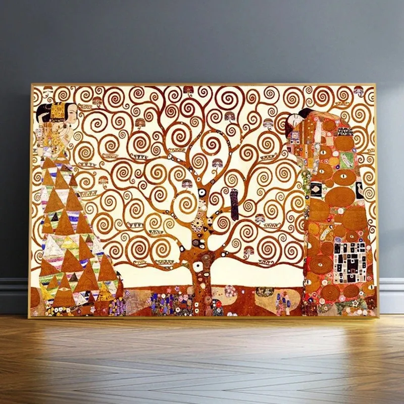 

Gustav Klimt Kiss Famous Art Paintings Print on Canvas Art Posters and Prints The Tree of Life Canvas Painting Home Decor