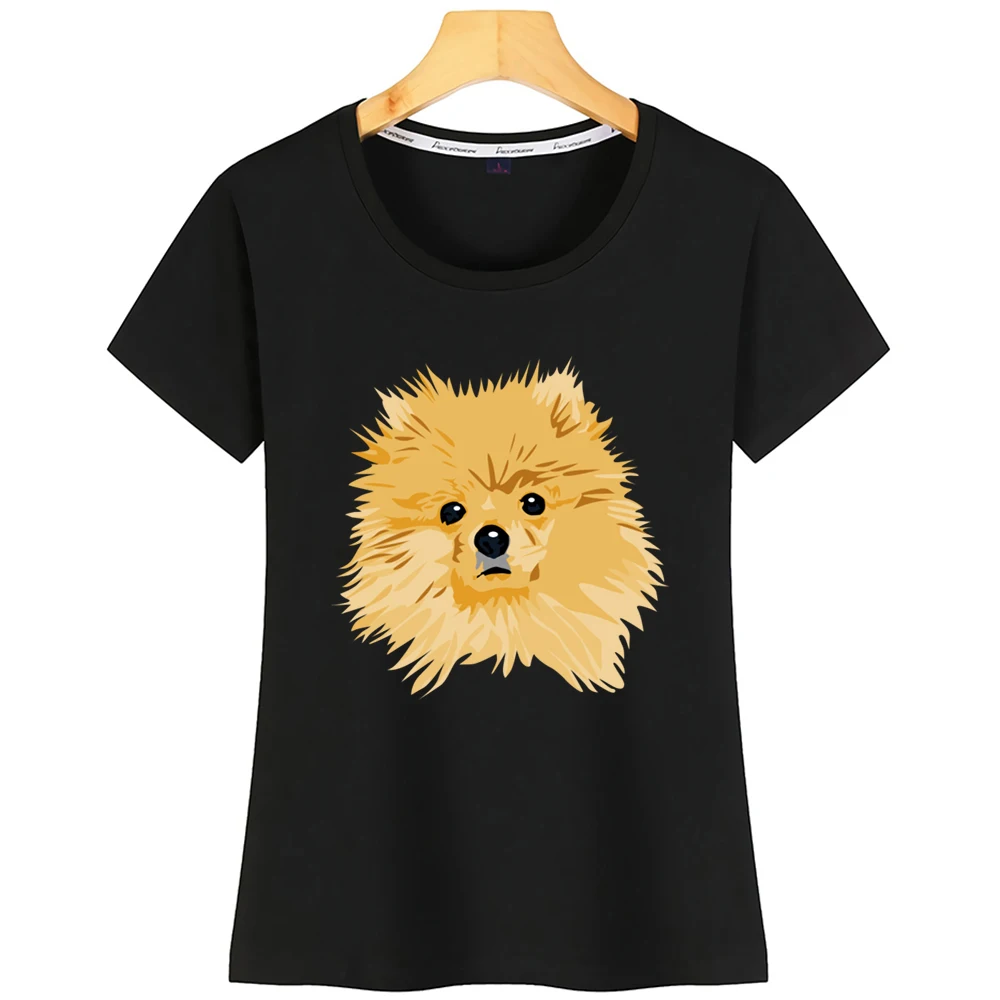 

Футболка женская хлопковая, смешной белый топ с померанским орнаментом