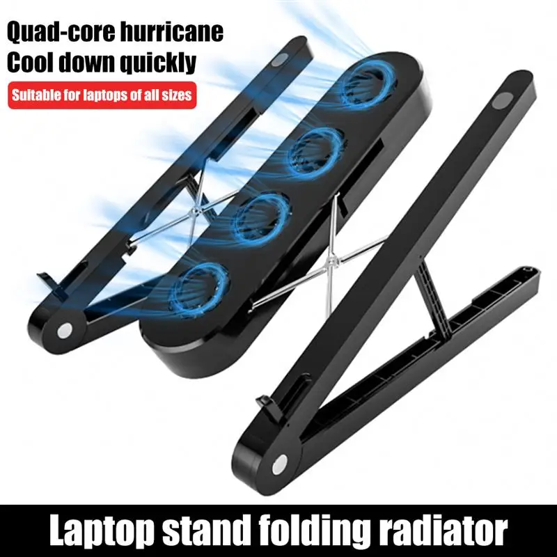 

Brand New Laptop Stand Cooling Pad Riser For Laptop Stand Support Base With 4 Fans Folding Adjustable Holder Stand