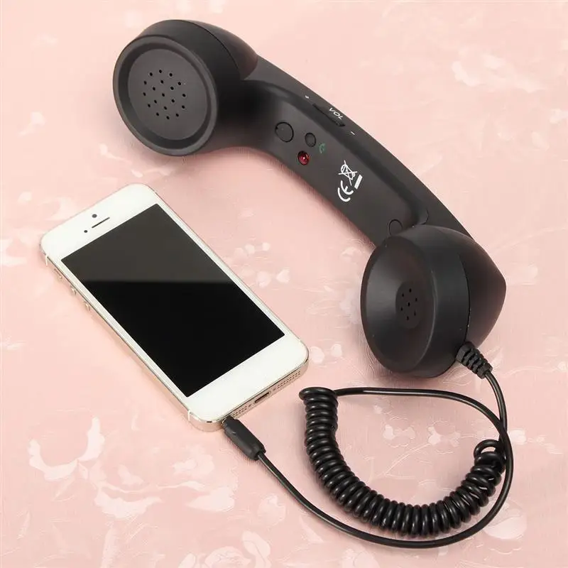

Call Audio Adapter 3.5mm Universal Phone Telephone Radiation-Proof Receivers Cellphone Handset Classic Headphone MIC Microphone