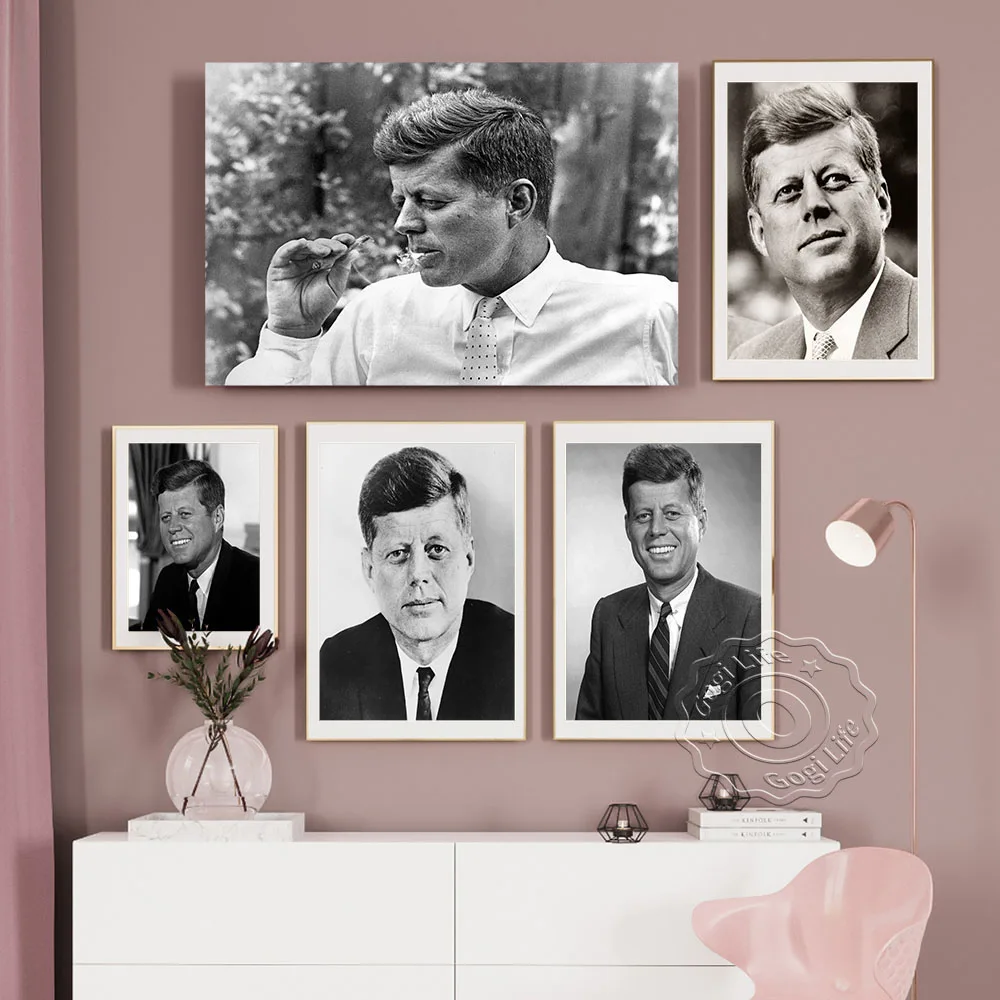 

Front America President John F.Kennedy Black And White Portrait Poster, Liberal Representative Jack Kennedy Vintage Art Prints