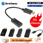 Переходник Grwibeou с порта дисплея на HDMI, переходник с DP на HDMI мама для ПК, ноутбука, проектора, порт дисплея в HD