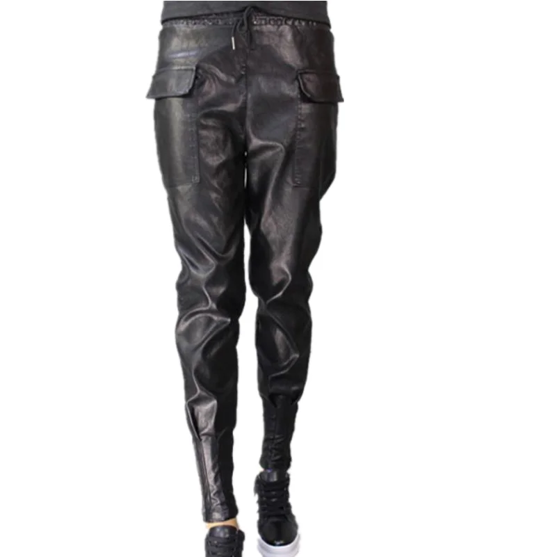 Штаны из искусственной кожи Женские повседневные осенние и зимние новые штаны