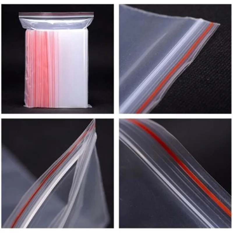

100/300/500Pcs/Pack Resealable Plastic Zip Lock Bags Clear Poly Zip lock Bag Food Storage Reclosable Vacuum Fresh Organize Bag
