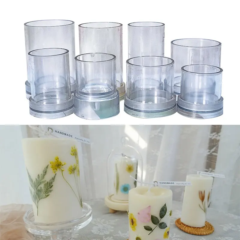 

Clear Candle Mold Transparent Cylinder Candle Making Moulds Decoration Tools Handmade Craft Kit Plastic DIY Candle Mould