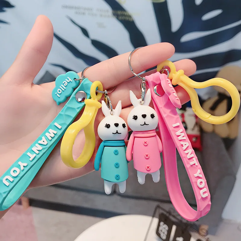 Модный милый кролик брелок Покемон пушистый меховой шар для женщин сумки кулон