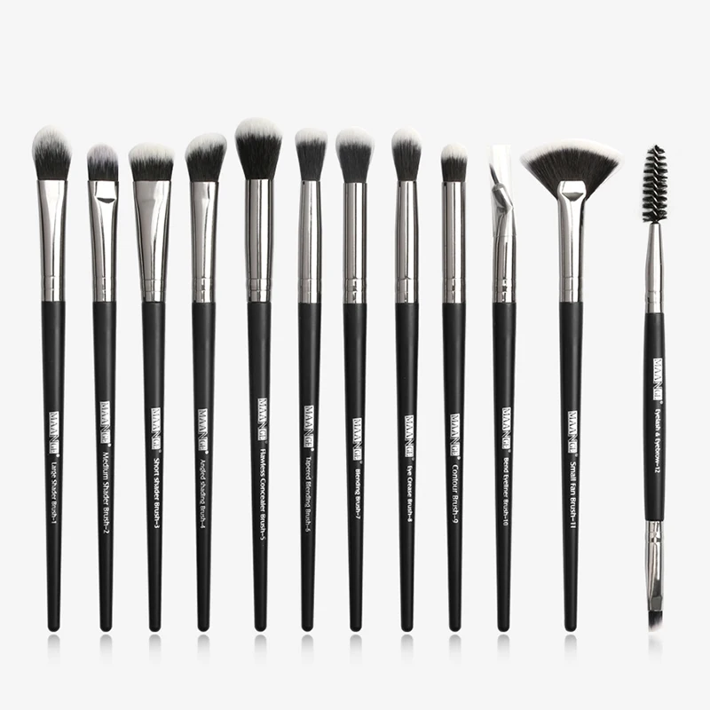 

Набор кистей для макияжа глаз Maange, 12 шт., высокое качество, натуральный мягкий синтетический ворс, набор кистей для макияжа