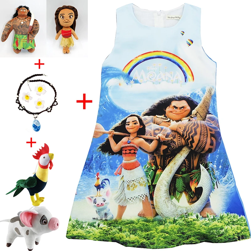 2019 новое платье-пачка Monana для маленьких девочек платье Моана ожерелье игрушки