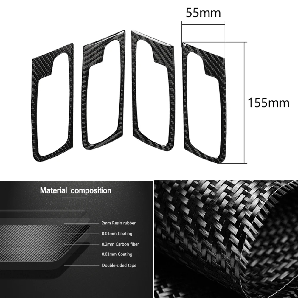 4 шт. наклейки на внутреннюю дверную ручку из углеродного волокна для BMW X5 E70 X6 E71