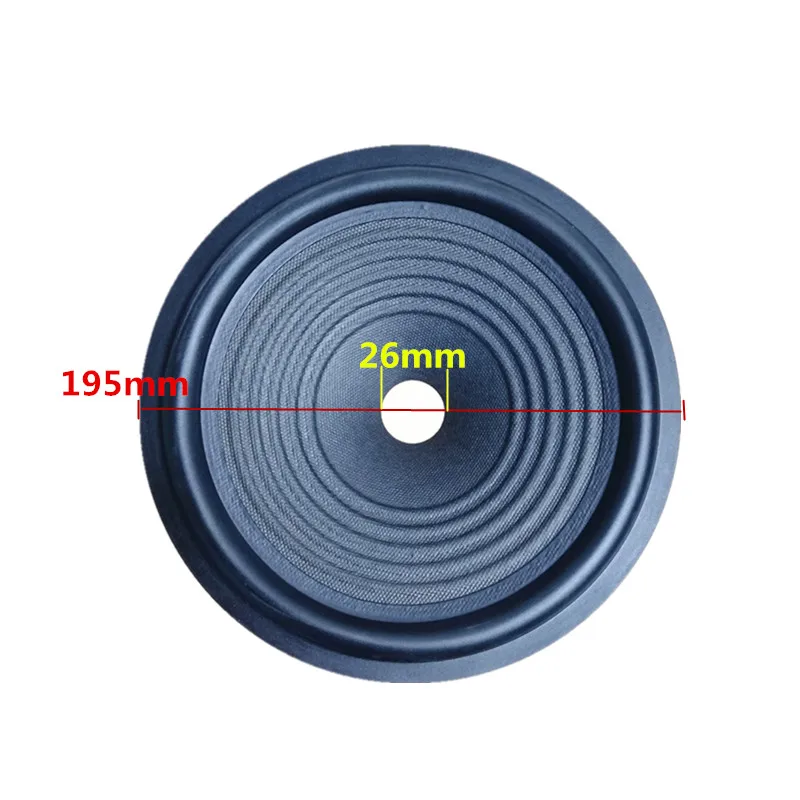 2pcs 8 Inch Woofer Bass Speaker Paper Cone Rubber Edge Corrugated Wave Thread Drum Papers Basin 195mm 26 mm Core 39 Height |