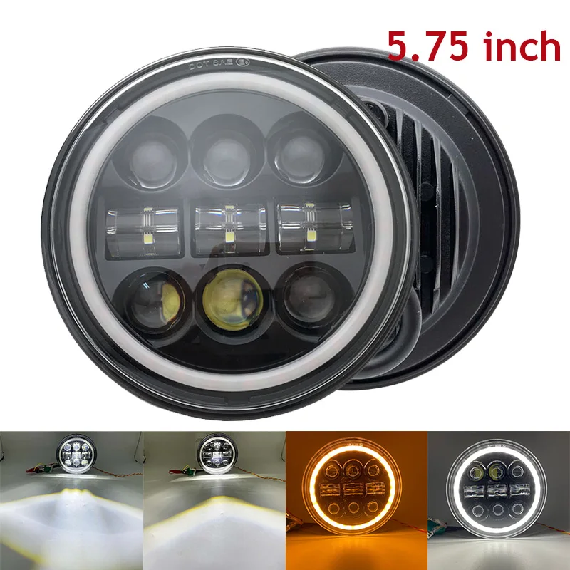 5 75-дюймовый светодиодный мотоциклетный проектор DRL дальнего/ближнего света для H