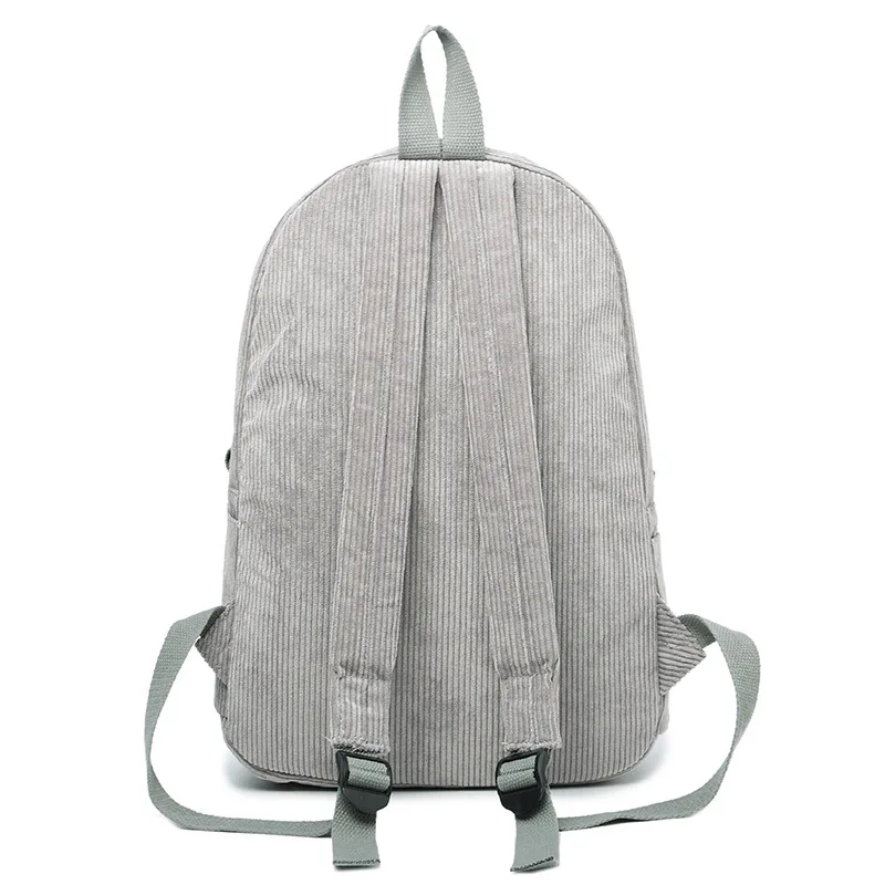 2019 New Women Backpack Preppy Style Soft Fabric School Female Corduroy Design Bags For Teenage Girls Striped | Багаж и сумки