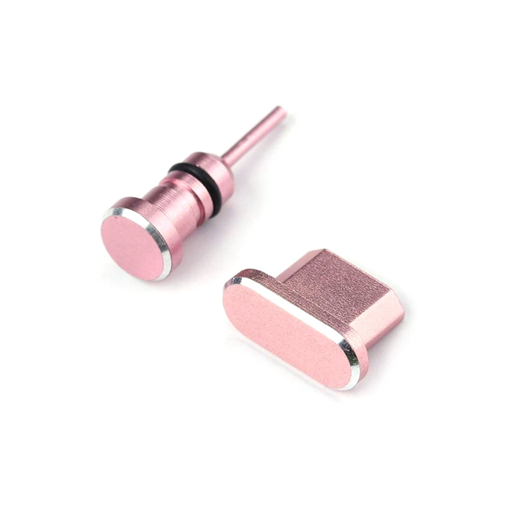 

2PCS/Set Metal Charging Port + Earphone Port Dust Plug Replacement for Android Mobile Phone 3.5mm Headset Stopper