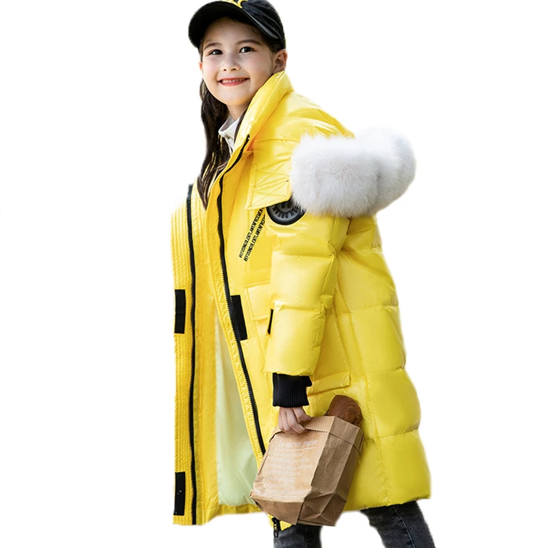 

-30 Degree Winter Down Jacket For Boys Outerdoor 2021 New Thicken Warm Parka Children's Clothing Girl Outerwear Snowsuit 4-14Y