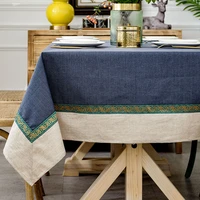 blue tablecloth new chinese tea table cloth rectangular waterproof oil proof cotton linen plain tea table cover tapete %d1%81%d0%ba%d0%b0%d1%82%d0%b5%d1%80%d1%82%d1%8c