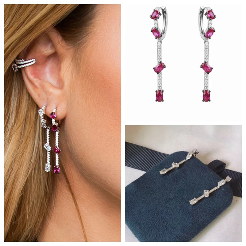 Женские серьги-гвоздики в форме лошади с красным Рубином | Украшения и аксессуары